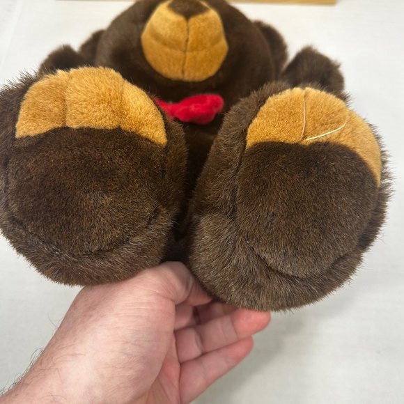 JC Penney Plush Teddy Bear Puppet With Bowtie Preowned One Foot Toe Separator Lo - Picture 11 of 11